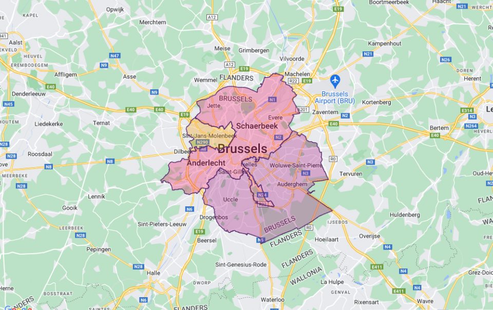 A 3-phase transition, from the west to the east of Brussels